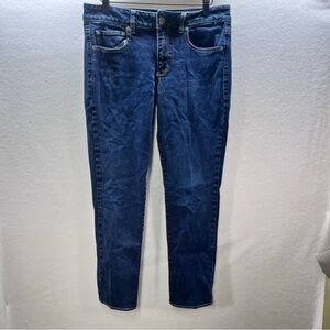 American Eagle Straight Leg Jeans Womens 8 Blue Denim Stretch Cute Comfy 2869